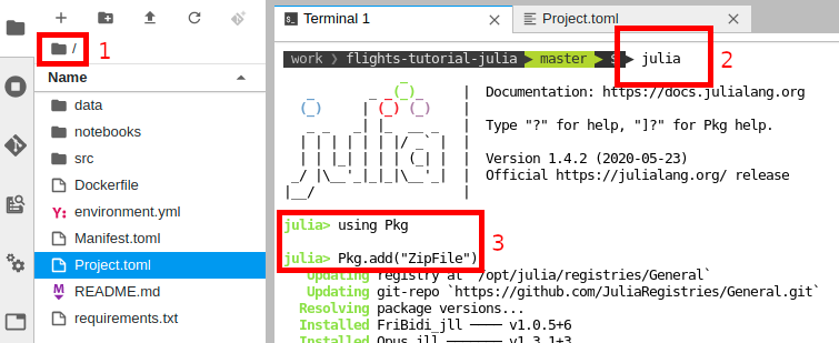 Configuring Julia package dependencies