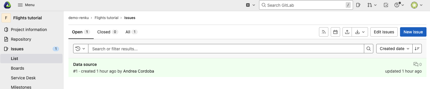 Issues in Gitlab view